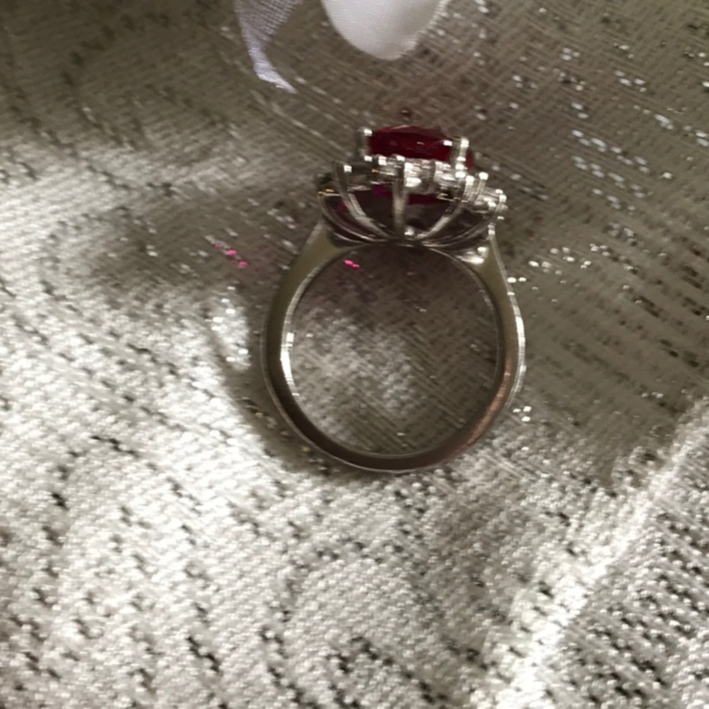 Size 7. Lab Created Ruby With White Sapphires - image 3